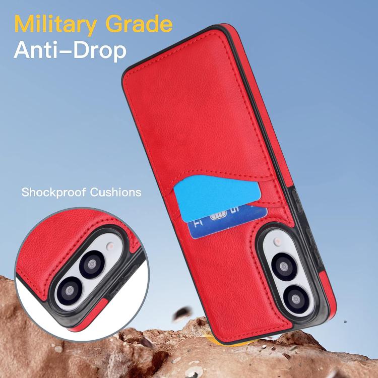 For Samsung Galaxy S25 Edge 5G Litchi Leather Skin Card Slots Phone Case
