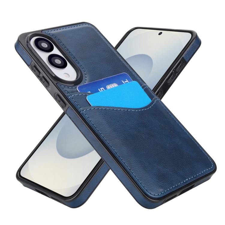 For Samsung Galaxy S25 Edge 5G Litchi Leather Skin Card Slots Phone Case