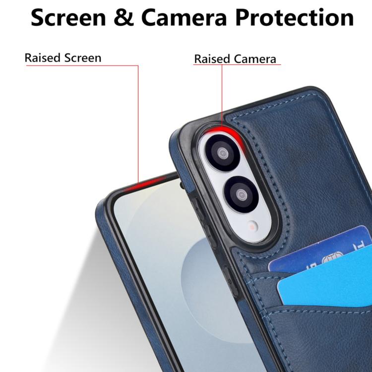 For Samsung Galaxy S25 Edge 5G Litchi Leather Skin Card Slots Phone Case