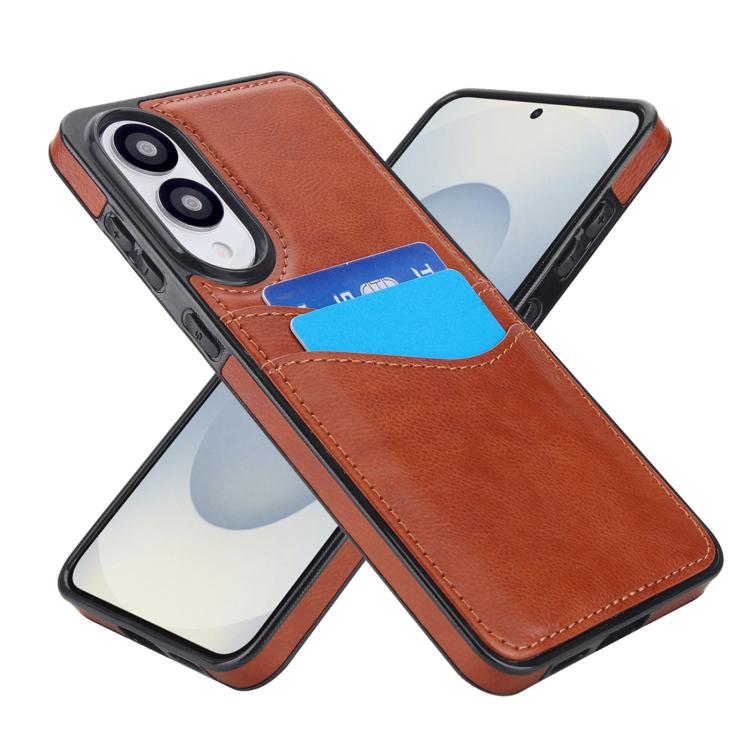 For Samsung Galaxy S25 Edge 5G Litchi Leather Skin Card Slots Phone Case