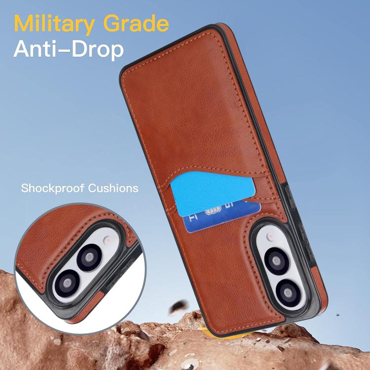 For Samsung Galaxy S25 Edge 5G Litchi Leather Skin Card Slots Phone Case