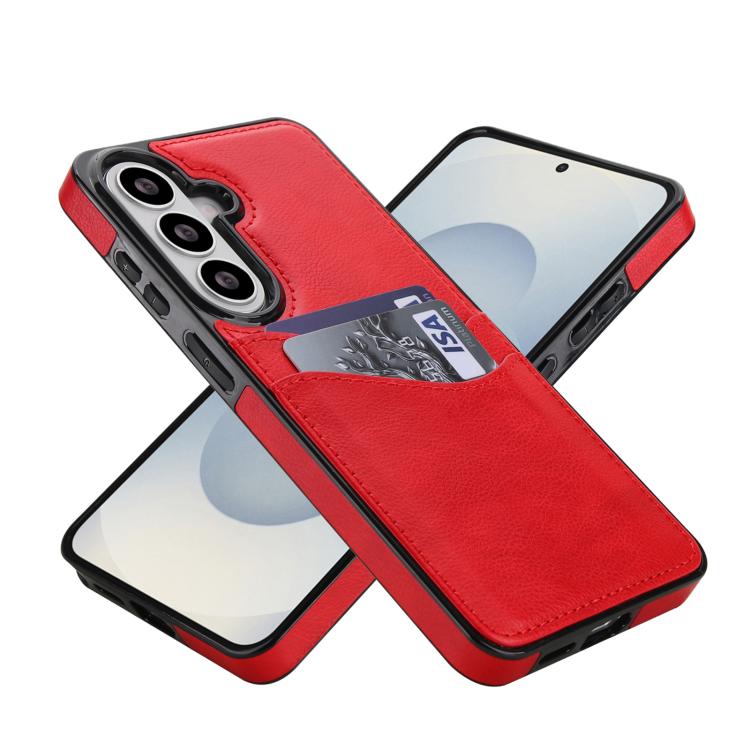For Samsung Galaxy S26+ 5G Litchi Leather Skin Card Slots Phone Case