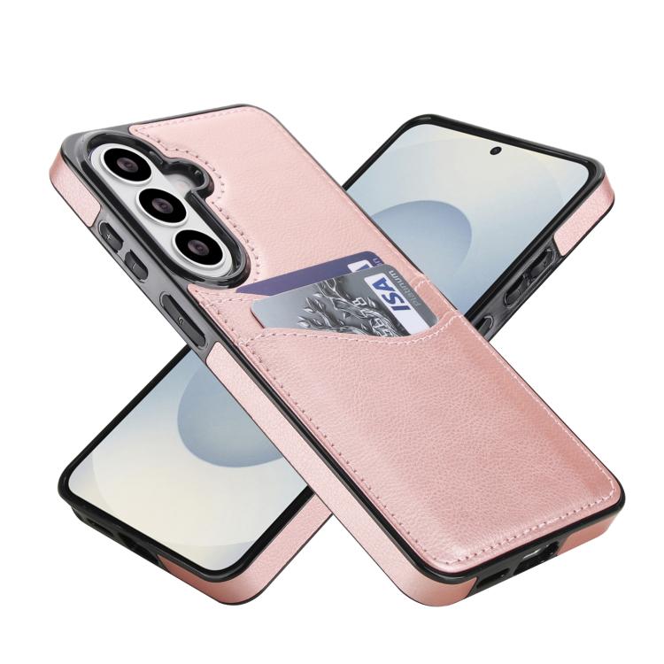 For Samsung Galaxy S26+ 5G Litchi Leather Skin Card Slots Phone Case