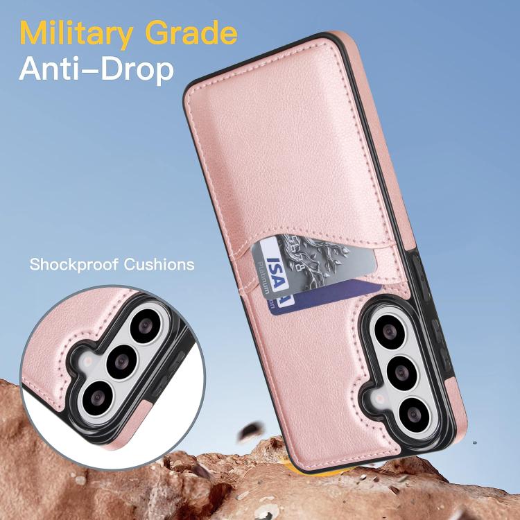 For Samsung Galaxy S26+ 5G Litchi Leather Skin Card Slots Phone Case