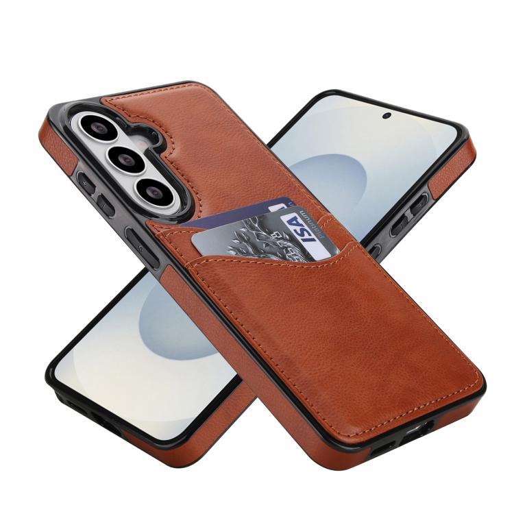 For Samsung Galaxy S26+ 5G Litchi Leather Skin Card Slots Phone Case