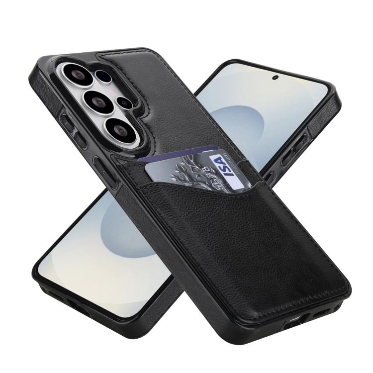 For Samsung Galaxy S26 Ultra 5G Litchi Leather Skin Card Slots Phone Case