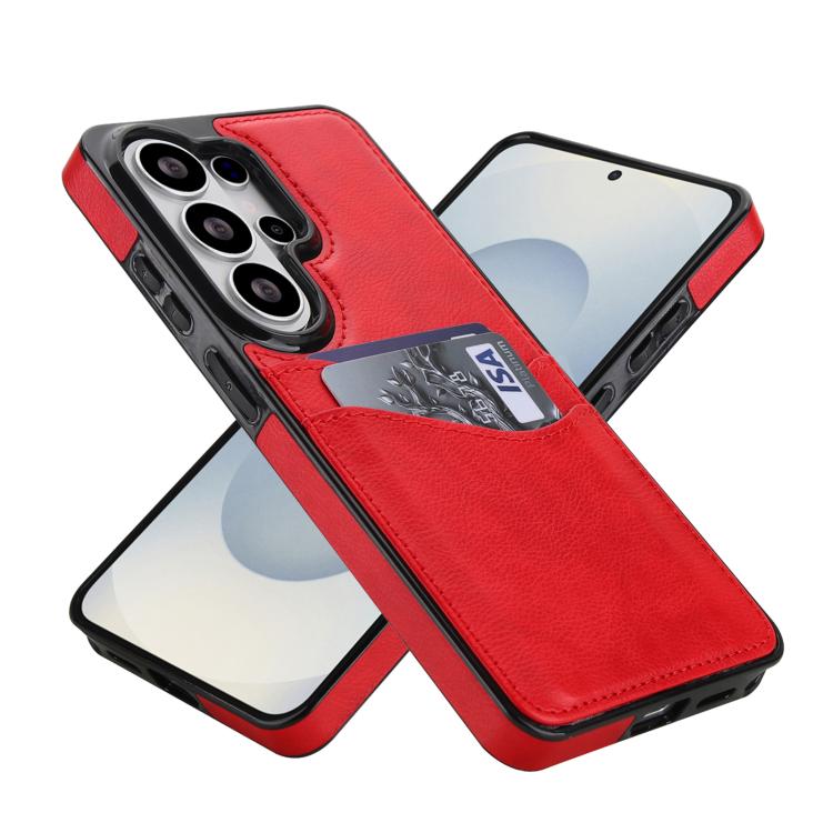 For Samsung Galaxy S26 Ultra 5G Litchi Leather Skin Card Slots Phone Case