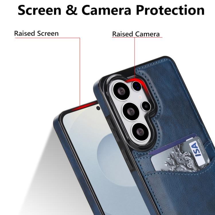 For Samsung Galaxy S26 Ultra 5G Litchi Leather Skin Card Slots Phone Case