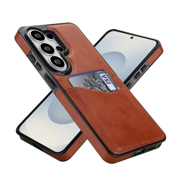 For Samsung Galaxy S26 Ultra 5G Litchi Leather Skin Card Slots Phone Case