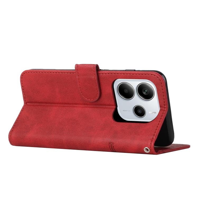For Redmi Note 14 4G 164.84mm Stitching Calf Texture Buckle Leather Phone Case