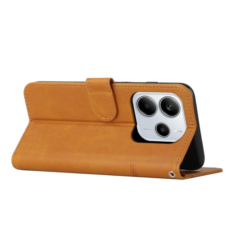 For Redmi Note 14 4G 164.84mm Stitching Calf Texture Buckle Leather Phone Case