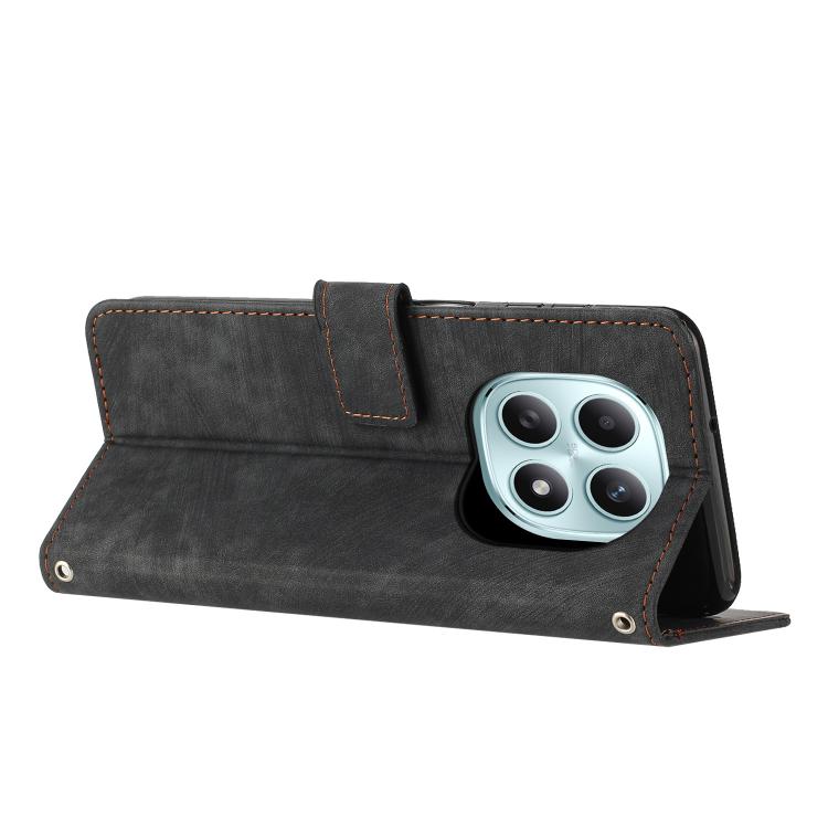 For Redmi Note 15 4G / 5G Global 164mm Skin Feel Stripe Pattern Leather Phone Case with Lanyard