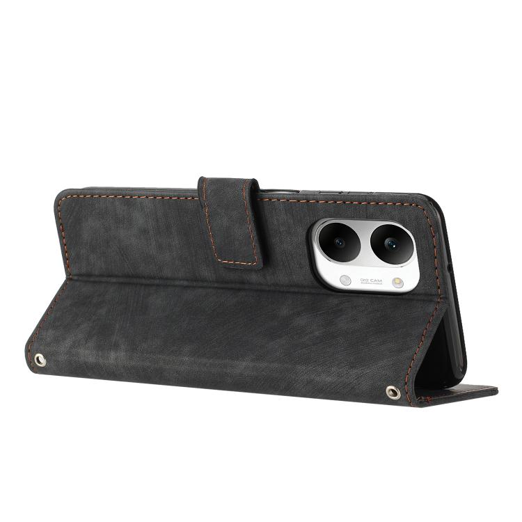 For Redmi Turbo 5 Max / Poco X8 Pro Max 5G Skin Feel Stripe Pattern Leather Phone Case with Lanyard