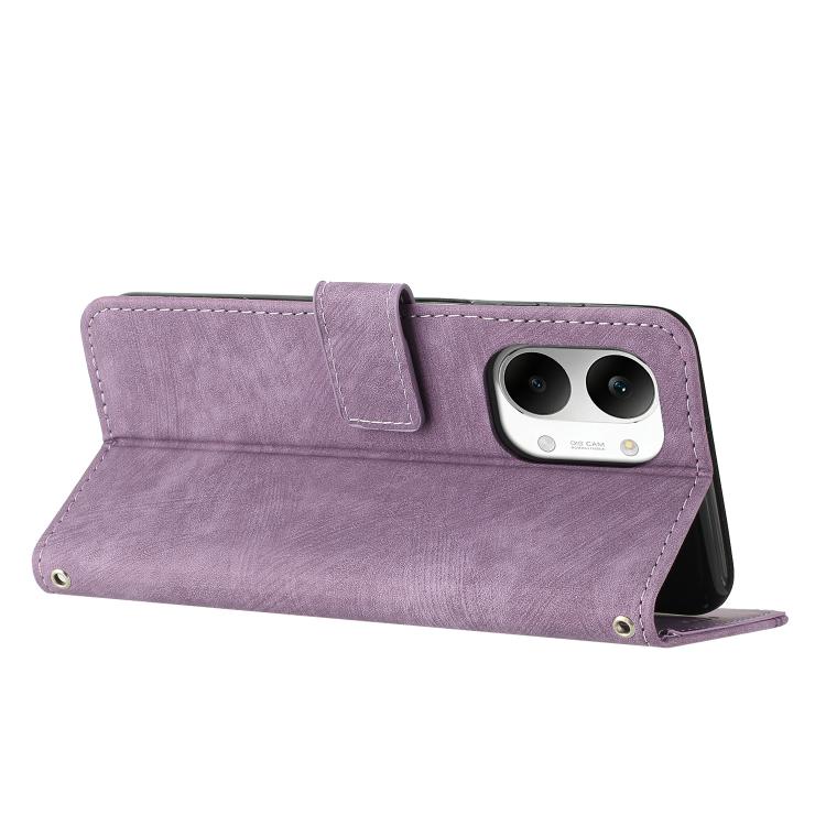 For Redmi Turbo 5 Max / Poco X8 Pro Max 5G Skin Feel Stripe Pattern Leather Phone Case with Lanyard