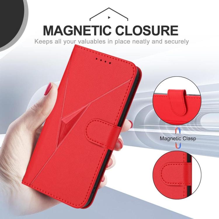 For Tecno Spark Go 3 / Pop 20 4G Triangle Pattern Buckle Clasp Leather Phone Case