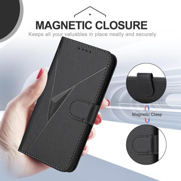For Infinix Note 60 5G Triangle Pattern Buckle Clasp Leather Phone Case