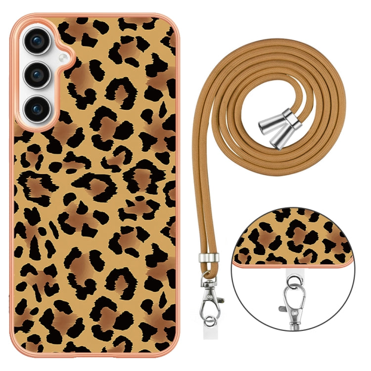 For Samsung Galaxy S24 FE 5G Electroplating Dual-side IMD Phone Case with Lanyard