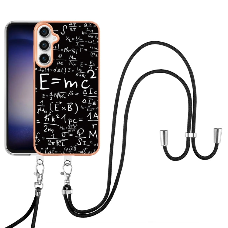 For Samsung Galaxy S24 FE 5G Electroplating Dual-side IMD Phone Case with Lanyard