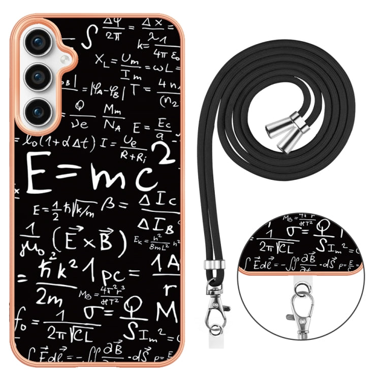 For Samsung Galaxy S24 FE 5G Electroplating Dual-side IMD Phone Case with Lanyard