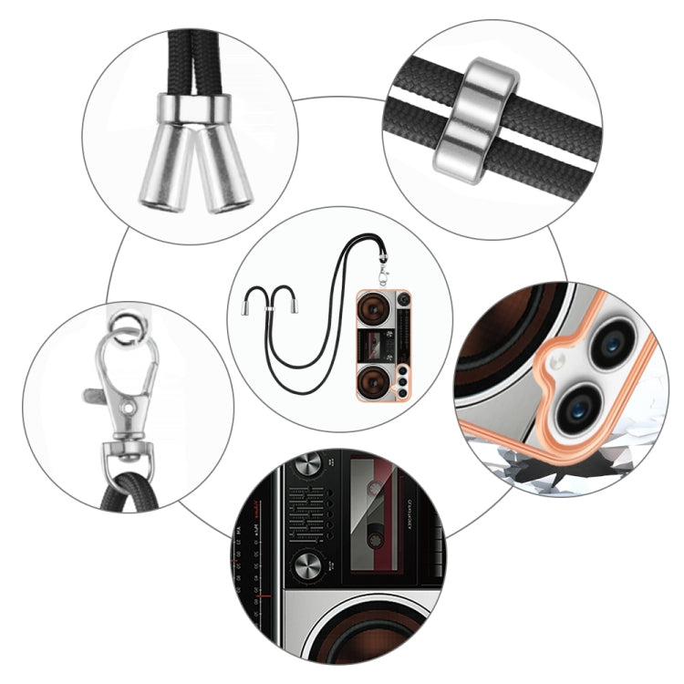 For Samsung Galaxy S24 FE 5G Electroplating Dual-side IMD Phone Case with Lanyard