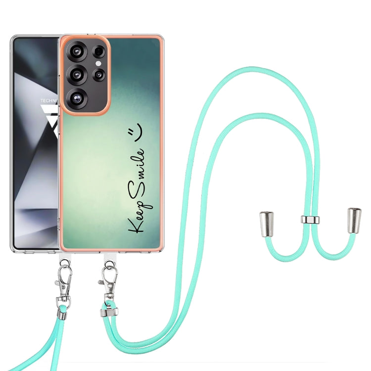 For Samsung Galaxy S25 Ultra 5G Electroplating Dual-side IMD Phone Case with Lanyard