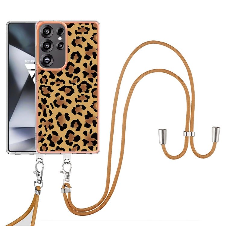 For Samsung Galaxy S25 Ultra 5G Electroplating Dual-side IMD Phone Case with Lanyard