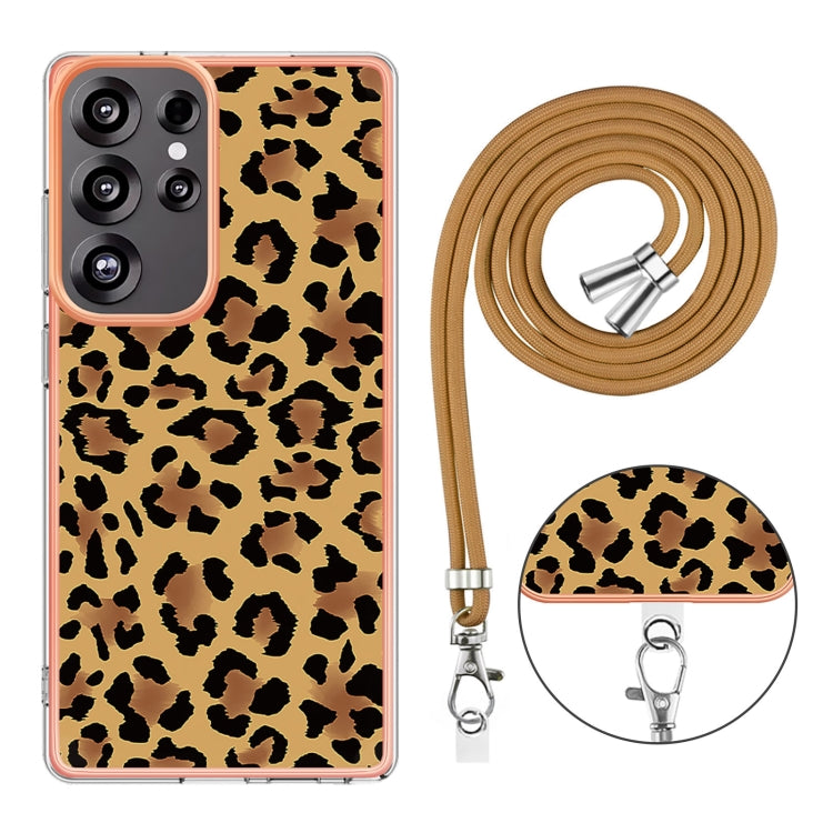 For Samsung Galaxy S25 Ultra 5G Electroplating Dual-side IMD Phone Case with Lanyard