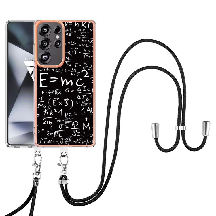 For Samsung Galaxy S25 Ultra 5G Electroplating Dual-side IMD Phone Case with Lanyard