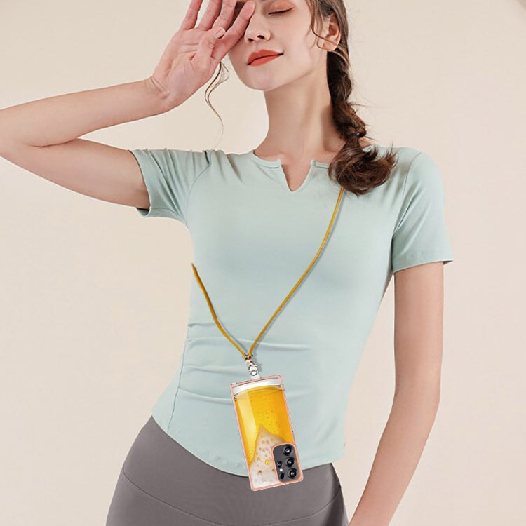 For Samsung Galaxy S25 Ultra 5G Electroplating Dual-side IMD Phone Case with Lanyard