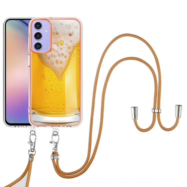 For Samsung Galaxy A16 5G Electroplating Dual-side IMD Phone Case with Lanyard