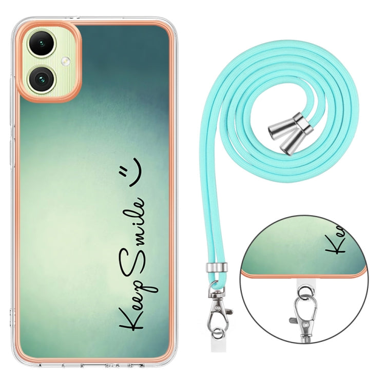 For Samsung Galaxy A06 4G Electroplating Dual-side IMD Phone Case with Lanyard