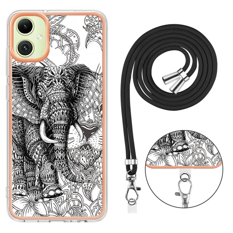 For Samsung Galaxy A06 4G Electroplating Dual-side IMD Phone Case with Lanyard