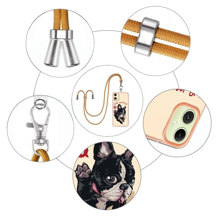For Samsung Galaxy A06 4G Electroplating Dual-side IMD Phone Case with Lanyard