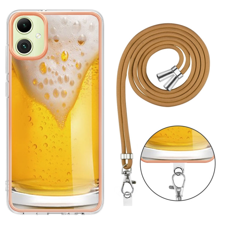 For Samsung Galaxy A06 4G Electroplating Dual-side IMD Phone Case with Lanyard
