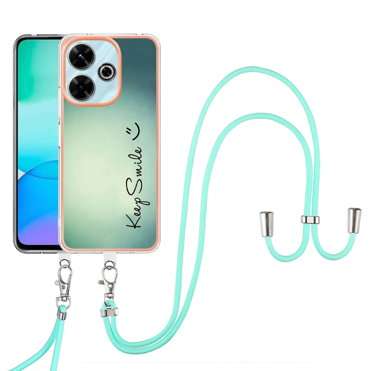 For Redmi 13 4G Electroplating Dual-side IMD Phone Case with Lanyard
