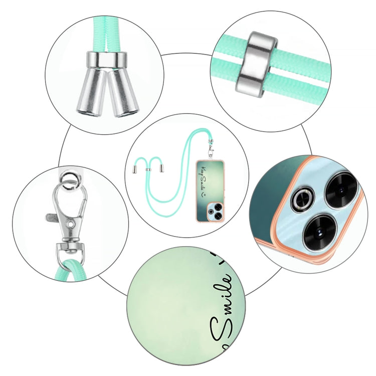 For Redmi 13 4G Electroplating Dual-side IMD Phone Case with Lanyard