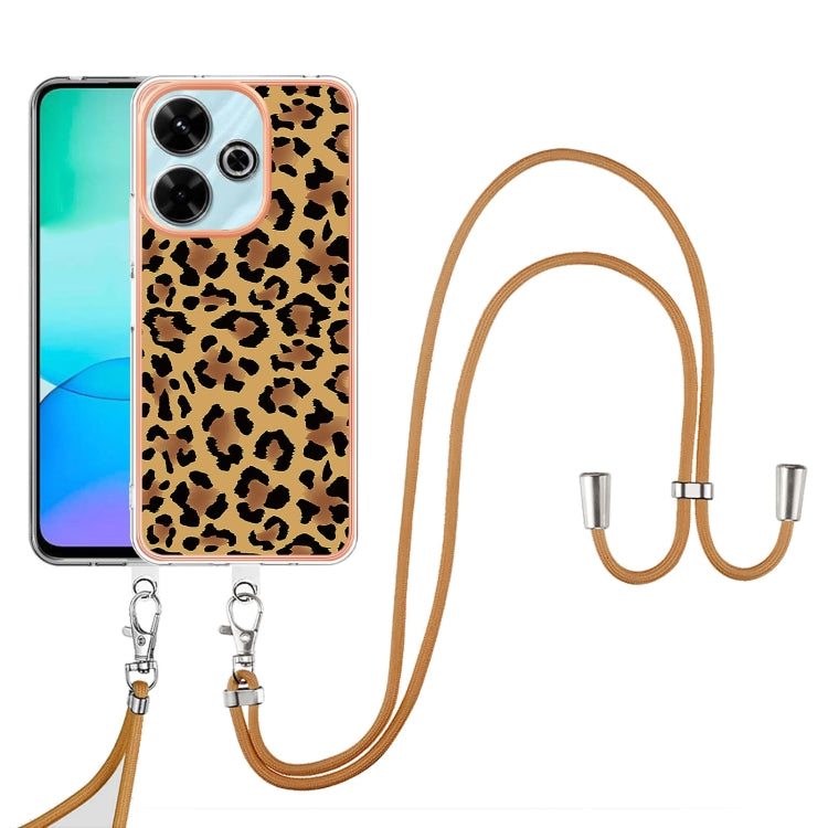 For Redmi 13 4G Electroplating Dual-side IMD Phone Case with Lanyard