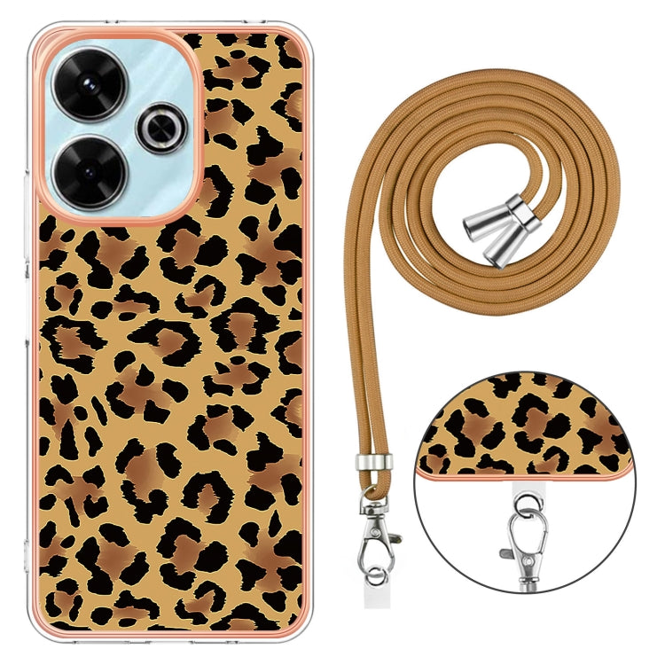 For Redmi 13 4G Electroplating Dual-side IMD Phone Case with Lanyard