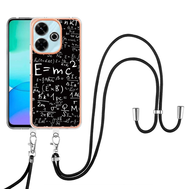 For Redmi 13 4G Electroplating Dual-side IMD Phone Case with Lanyard
