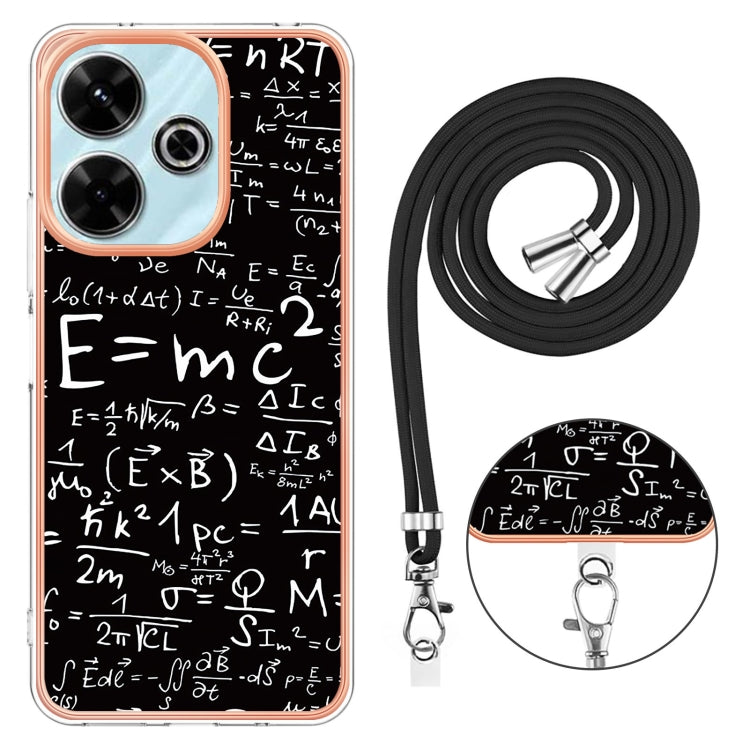 For Redmi 13 4G Electroplating Dual-side IMD Phone Case with Lanyard