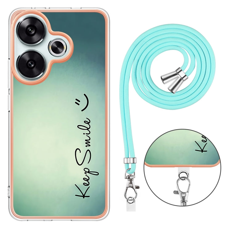 For Xiaomi Poco F6 5G Electroplating Dual-side IMD Phone Case with Lanyard
