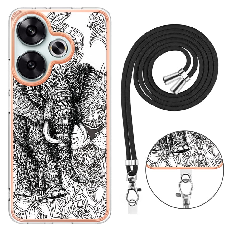 For Xiaomi Poco F6 5G Electroplating Dual-side IMD Phone Case with Lanyard