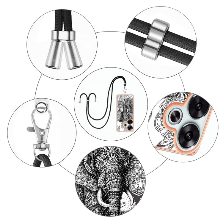 For Xiaomi Poco F6 5G Electroplating Dual-side IMD Phone Case with Lanyard