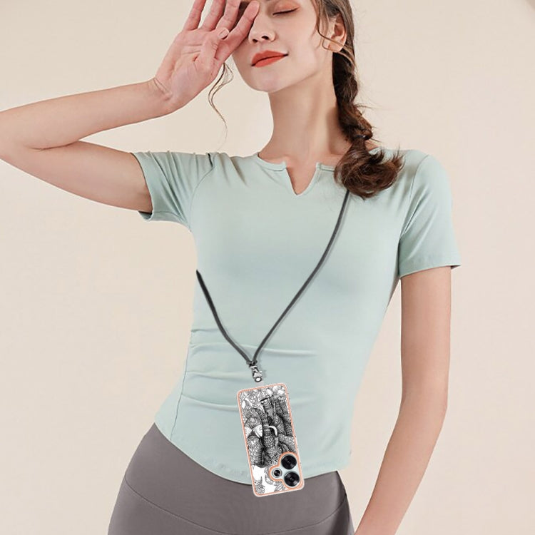 For Xiaomi Poco F6 5G Electroplating Dual-side IMD Phone Case with Lanyard