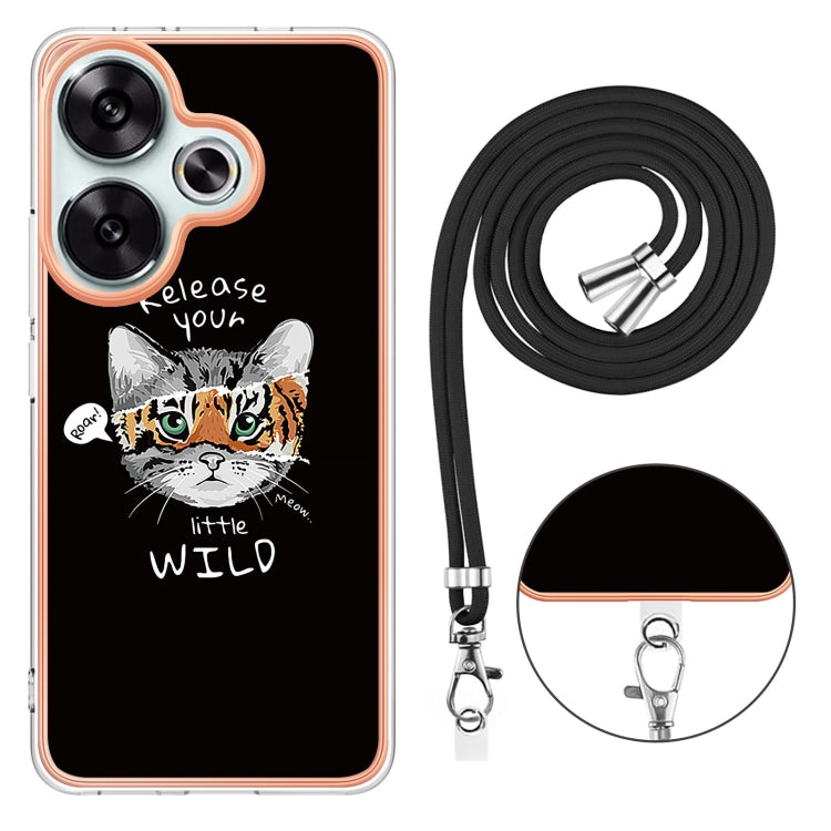 For Xiaomi Poco F6 5G Electroplating Dual-side IMD Phone Case with Lanyard