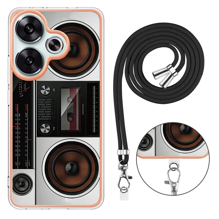 For Xiaomi Poco F6 5G Electroplating Dual-side IMD Phone Case with Lanyard
