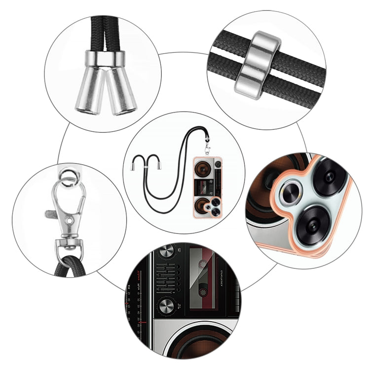 For Xiaomi Poco F6 5G Electroplating Dual-side IMD Phone Case with Lanyard