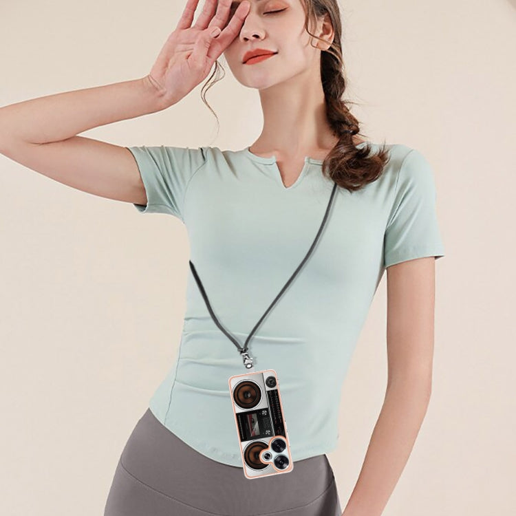 For Xiaomi Poco F6 5G Electroplating Dual-side IMD Phone Case with Lanyard