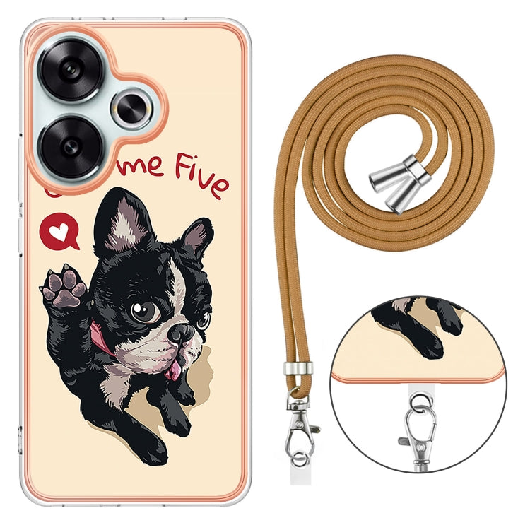 For Xiaomi Poco F6 5G Electroplating Dual-side IMD Phone Case with Lanyard