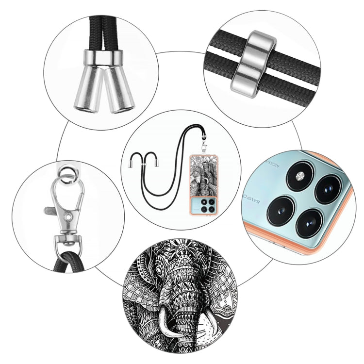 For Xiaomi Poco F6 Pro 5G Electroplating Dual-side IMD Phone Case with Lanyard
